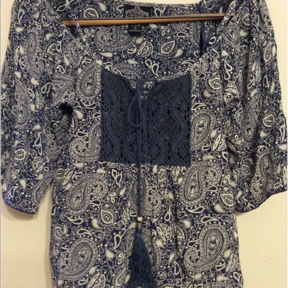 SOLD ⭐️Angie Boho Hippie Print Top Size small